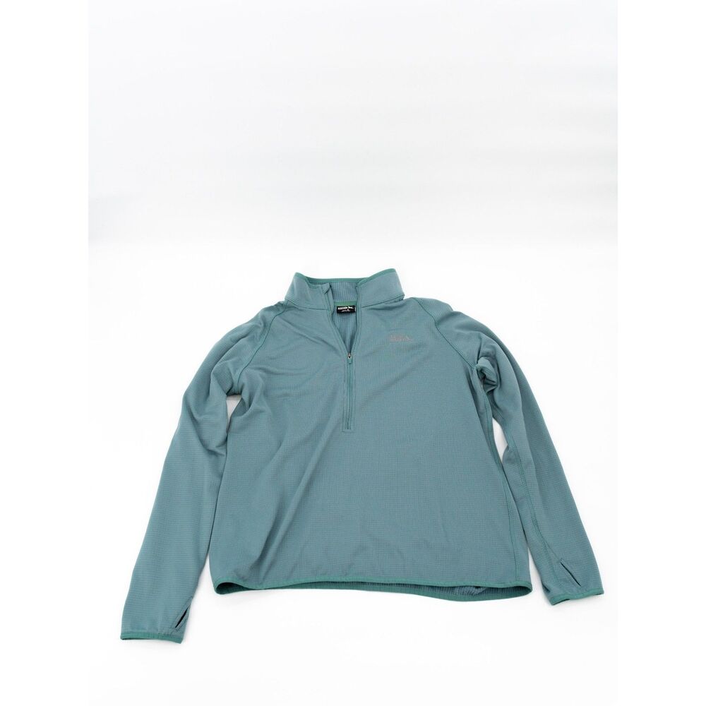 Eddie Bauer Womens XL 1/4 Zip Sweatshirt Long Sleeve Thumb Holes Sage Green